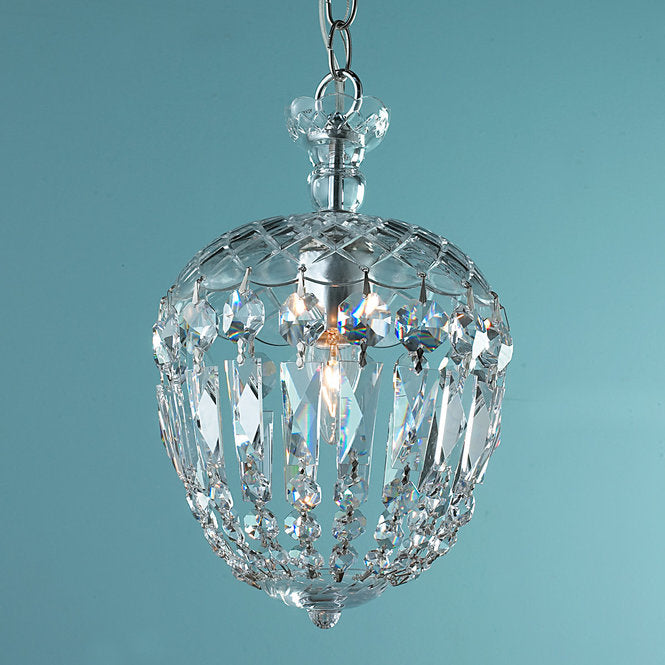 Reproduction Cut Crystal Basket Flush Mount Pendant - F100-412