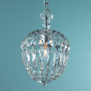 Reproduction Cut Crystal Basket Flush Mount Pendant - F100-412