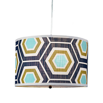 Retro Honeycomb Drum Shade Pendant - F100-530