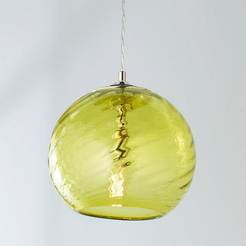 Rippled Glass Fishbowl Pendant - F100-346