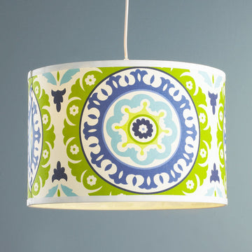 Suzani Drum Shade Pendant Light - F100-539