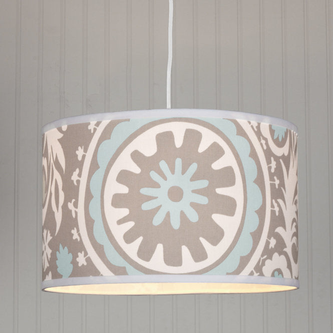 Suzani Fabric Drum Shade Pendant - F100-520