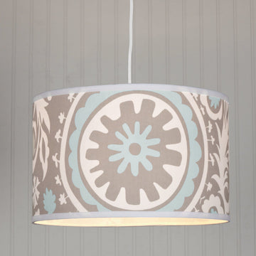 Suzani Fabric Drum Shade Pendant - F100-520