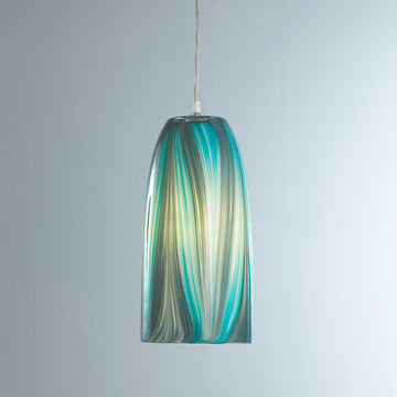 Turquoise Feather Glass Pendant Light - F100-268