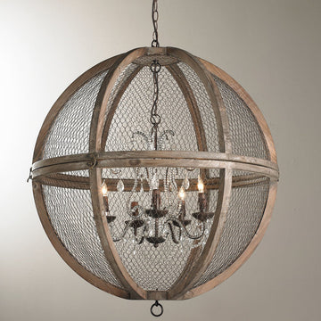 Wire Sphere Crystal Chandelier Large - F100-237
